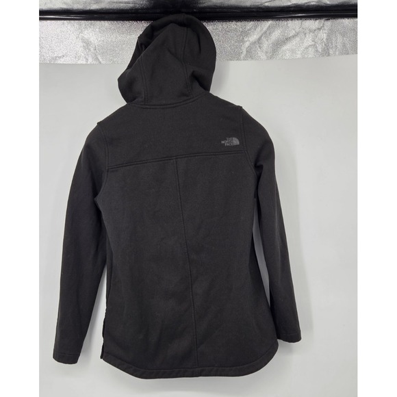The North Face Hoodie Womens Small Black Snap Neck Fleece Pullover Side Snaps - Picture 2 of 8